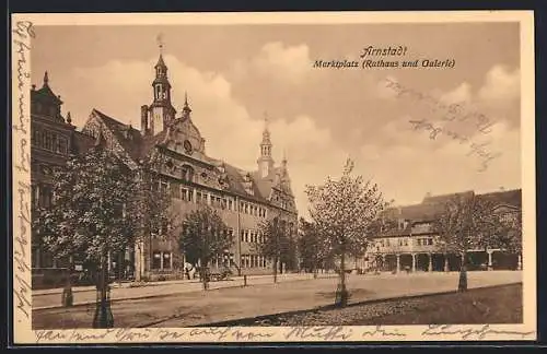 AK Arnstadt, Marktplatz (Rathaus und Galerie)