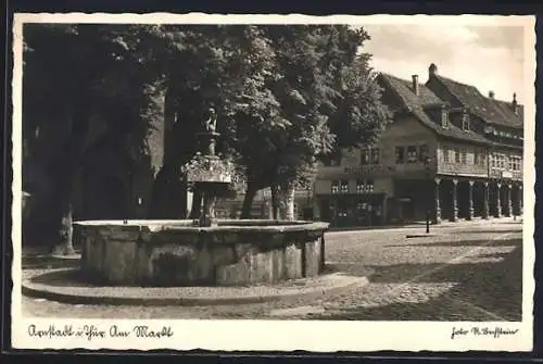 AK Arnstadt i. Thür., Brunnen am Markt