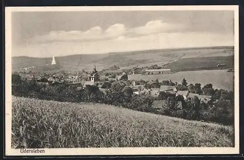 AK Udersleben, Teilansicht mit Kirche