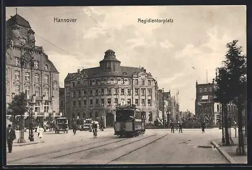 AK Hannover, Aegidientorplatz mit Strassenbahn