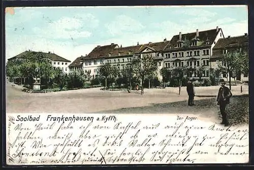 AK Frankenhausen a. Kyffh., Anger mit Denkmal