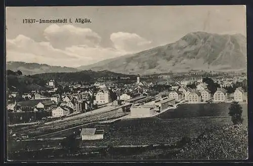 AK Immenstadt i. Allgäu, Teilansicht mit Bahnhof