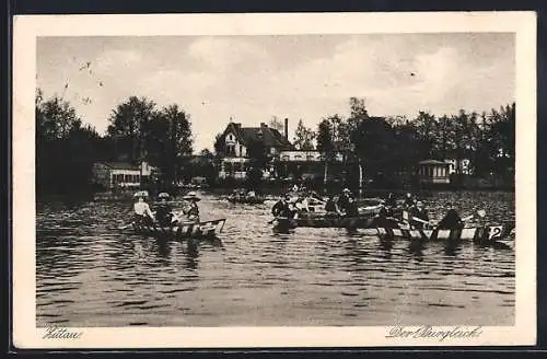 AK Zittau, Ruderboote auf dem Burgteich