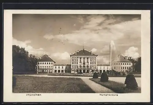 AK München, Blick zur Nymphenburg