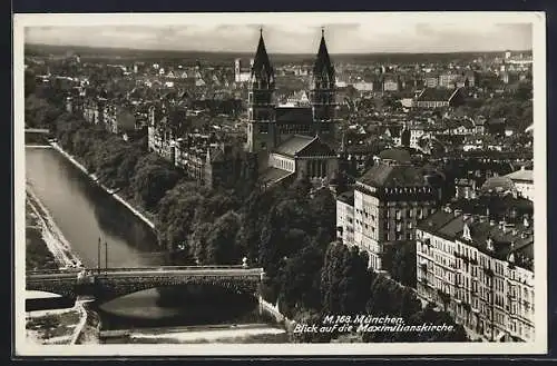 AK München, Blick auf die Maximilianskirche