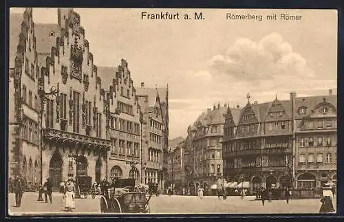 AK Alt-Frankfurt, Römerberg mit Römer