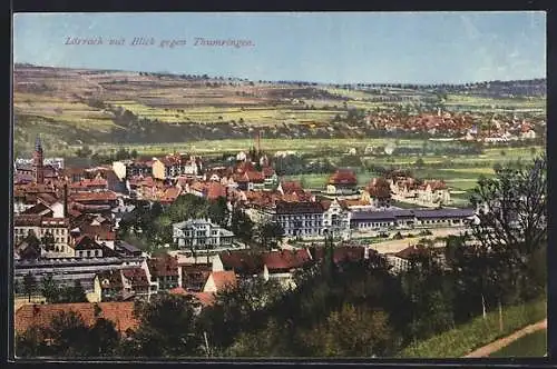 AK Lörrach, Ortsansicht mit Blick gegen Thumringen