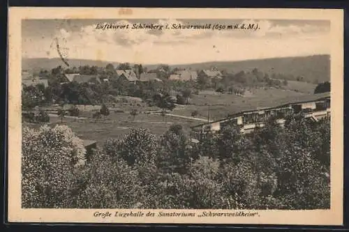 AK Schömberg i. Schwarzwald, Grosse Liegehalle des Sanatoriums Schwarzwaldheim