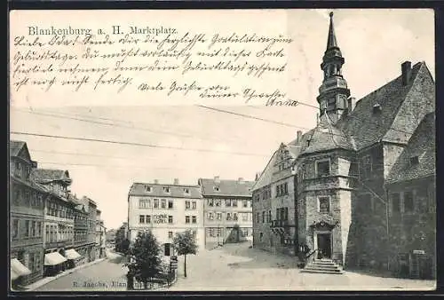 AK Blankenburg a. H., Der Marktplatz