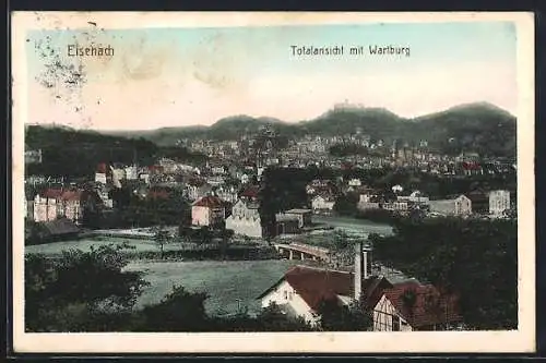 AK Eisenach, Totalansicht mit Wartburg