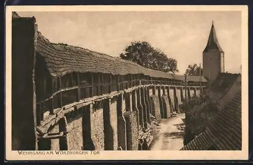 AK Rothenburg o. T., Würzburger Tor, Wehrgang