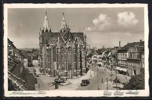 AK Mühlhausen /Th., Divi Blasii-Kirche aus der Vogelschau