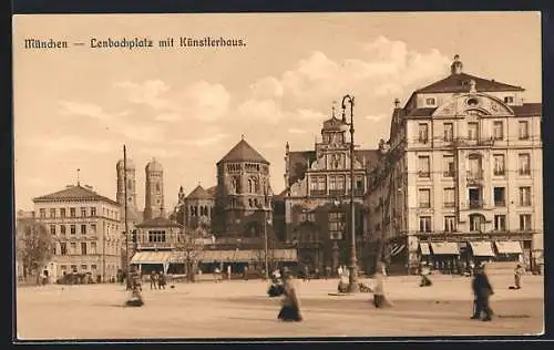 AK München, Lenbachplatz mit Künstlerhaus