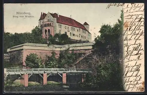 AK Nürnberg, Burg von Westen