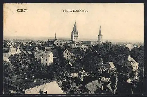 AK Soest, Blick von der Wiese-Kirche