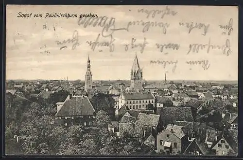 AK Soest, Blick in die Stadt vom Paulikirchturm