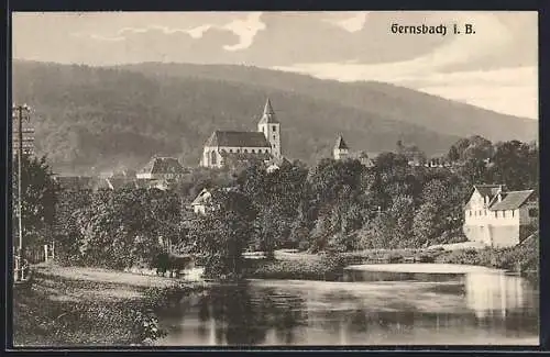 AK Gernsbach i. B., Die Kirche im Ortskern