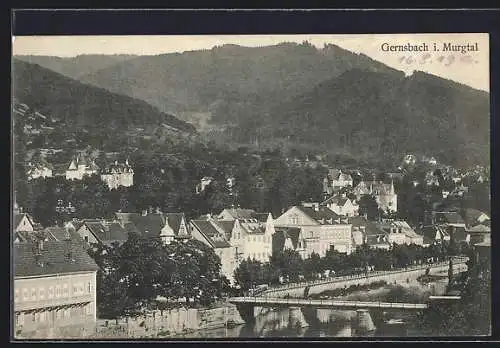 AK Gernsbach i. Murgtal, Brücke über die Murg