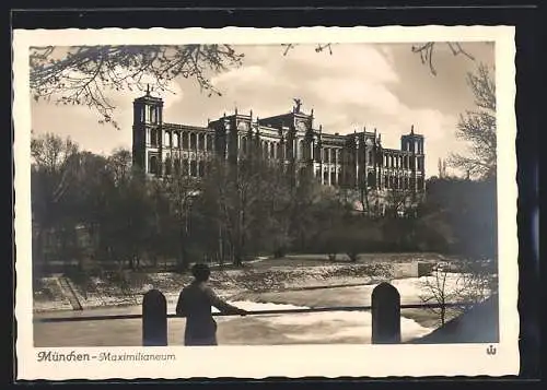 AK München, Maximilianeum und Isar