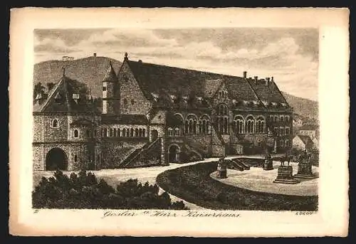 AK Goslar, Kaiserhaus mit Garten