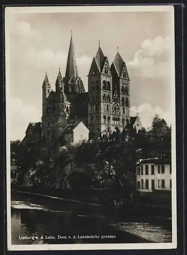 AK Limburg a. d. Lahn, Dom v. d. Lahnbrücke gesehen