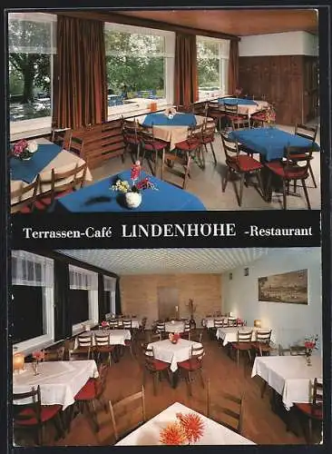 AK Offenburg, Cafe und Restaurant Lindenhöhe, Innenansicht