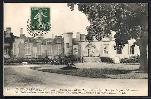 AK Chateau-Renault Ruines du Chateau, Hochwasser