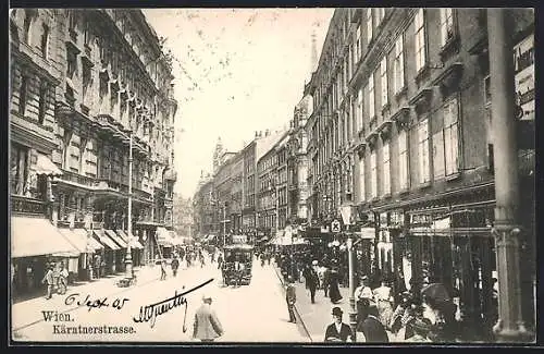 AK Wien, Kärntnerstrasse mit Passanten