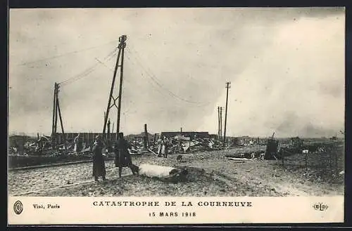 AK Courneuve, La Catastrophe 1918, Explosion