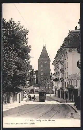 AK Ouchy, Le Chateau, Strassenbahn