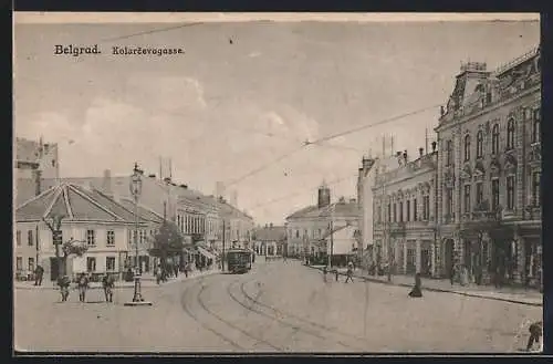 AK Belgrad, Kolarcevagasse, Strassenbahn