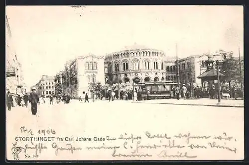 AK Storthinget, Carl Johans Gade, Strassenbahn