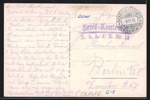 AK Colmar, Rufacherstrasse mit Strassenbahn