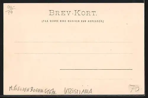 AK Oslo, Carl Johans Gade, Strassenbahn