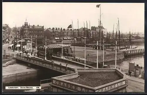 AK Lowestoft, Swing Bridge, Strassenbahn