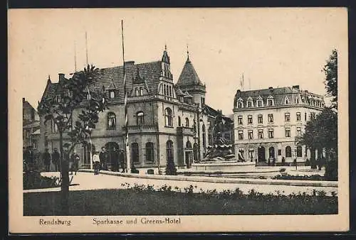 AK Rendsburg, Sparkasse und Greens-Hotel