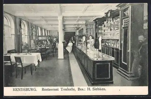 AK Rendsburg, Restaurant Tonhalle, Innenansicht