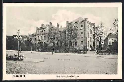 AK Rendsburg, Partie am Städt. Krankenhaus