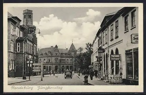 AK Rendsburg, Jungfernstieg, Strassenansicht