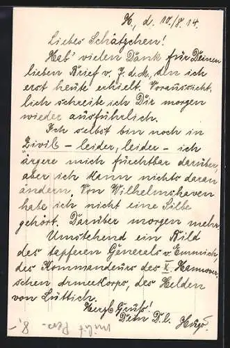 AK Heerführer General von Emmich in Uniform