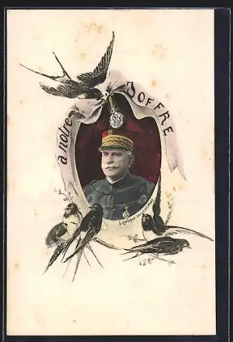 AK Heerführer Joffre in Uniform mit Schirmmütze