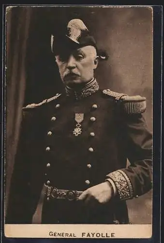 AK Heerführer General Fayolle in Uniform mit Orden