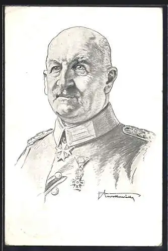 Künstler-AK Porträtbild General von Linsingen in Uniform