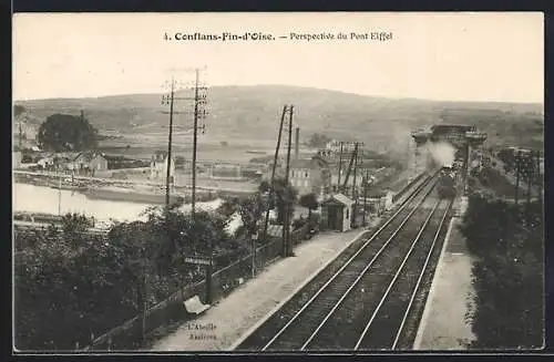 AK Conflans-Fin-d`Oise, Perspective du Pont Eiffel