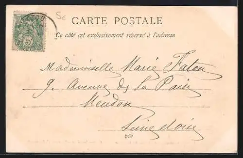 AK Chatou, L`entrée de Chatou, prise de la Gare