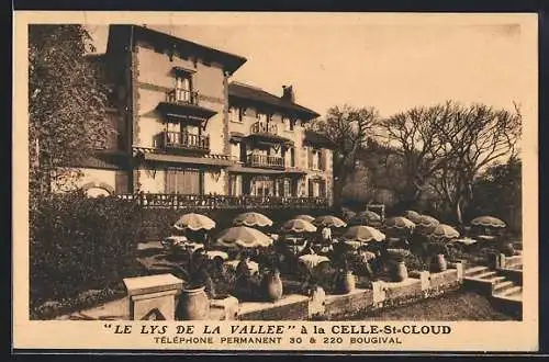 AK La Celle-Saint-Cloud, Le Lys de la Vallée avec terrasse et jardins