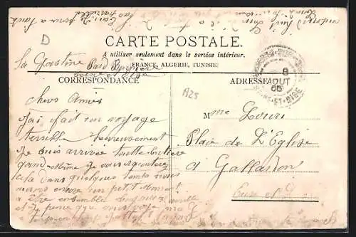 AK Bonnieres, La Poste et l`avenue bordée d`arbres