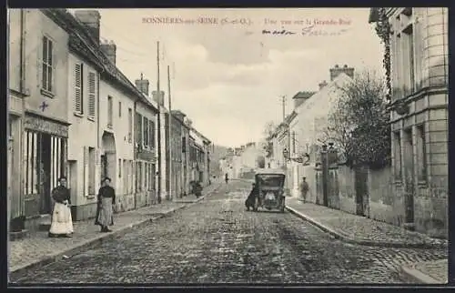 AK Bonnières-sur-Seine, Une vue sur la Grande-Rue