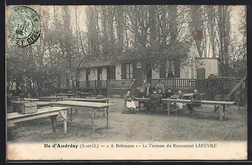 AK Ile d`Andrésy, A Robinson, La Terrasse du Restaurant Lefèvre