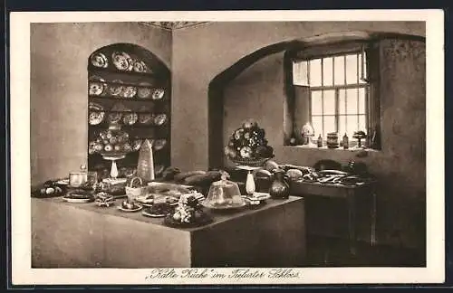 AK Weimar-Tiefurt, Tiefurter Schloss, Kalte Küche / Buffet